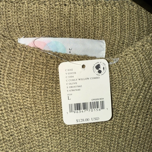FREE PEOPLE |  Freya Sweater in Olive size L NWT - Picture 3 of 6